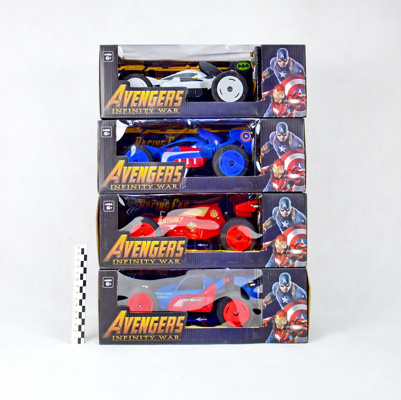 Машинка "Супергерои" Avengers на радиоуправлении, пластик, свет+звук , арт. 9116