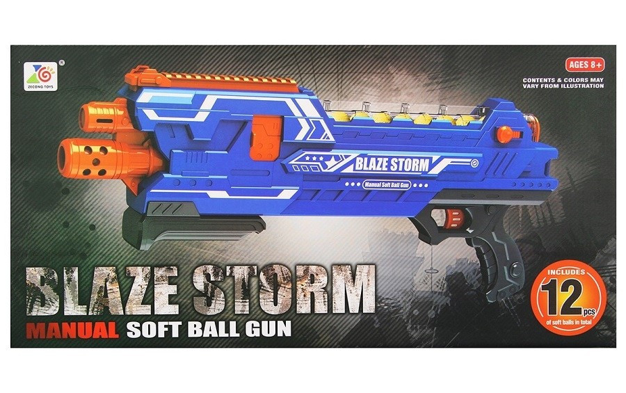 Автомат с мягкими пулями "BlazeStorm" + 12 патронов арт. ZC7096