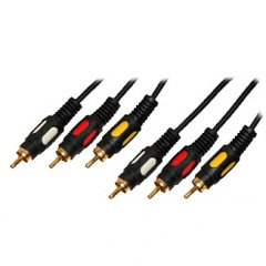 Кабель 3 штекера RCA - 3 штекера RCA  GOLD  1,5 м   PVC (61-010)