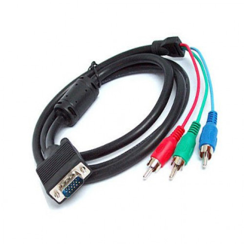 Кабель штекер VGA 15 pin - штекер  3 RCA (RGB)  1,7 м (АС 7337)