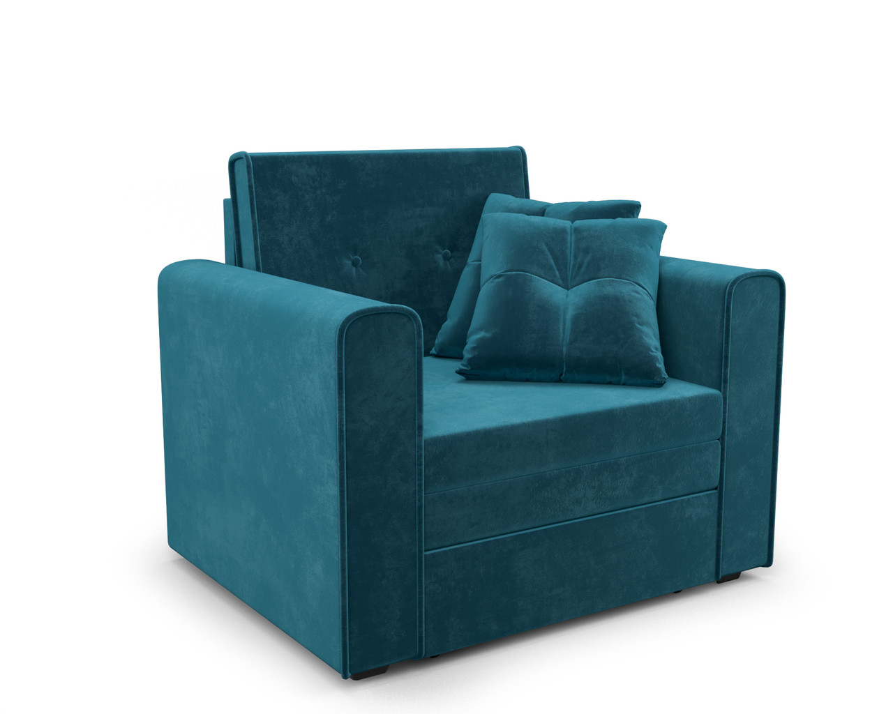 Кресло-кровать Санта (бархат сине-зеленый STAR VELVET 43 BLACK GREEN) - фото 1 - id-p125564024