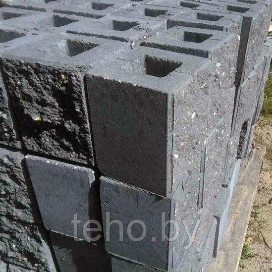 Блоки для столба забора декоративные «Рваный камень»