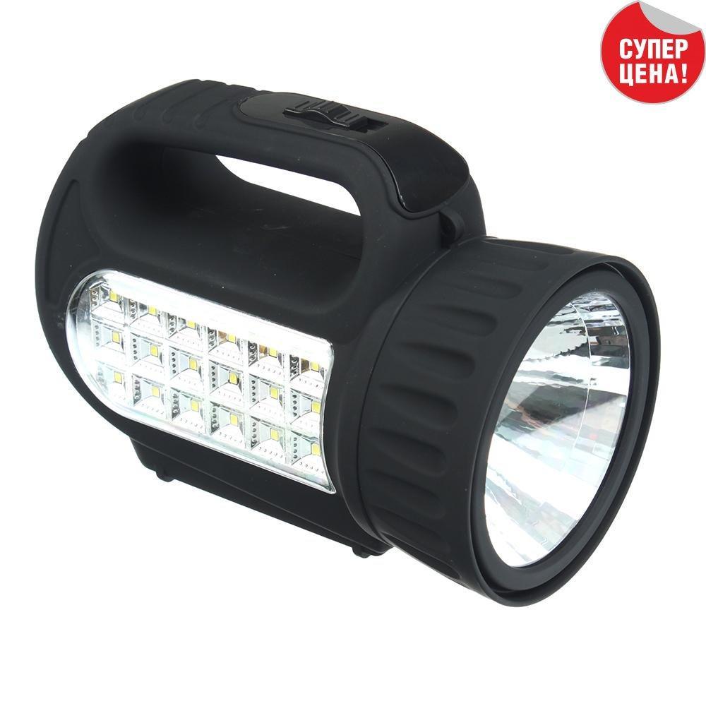 Фонарь прожектор аккумуляторный18 SMD + 1 Вт LED, шнур 220В, резинопластик - фото 3 - id-p125571848