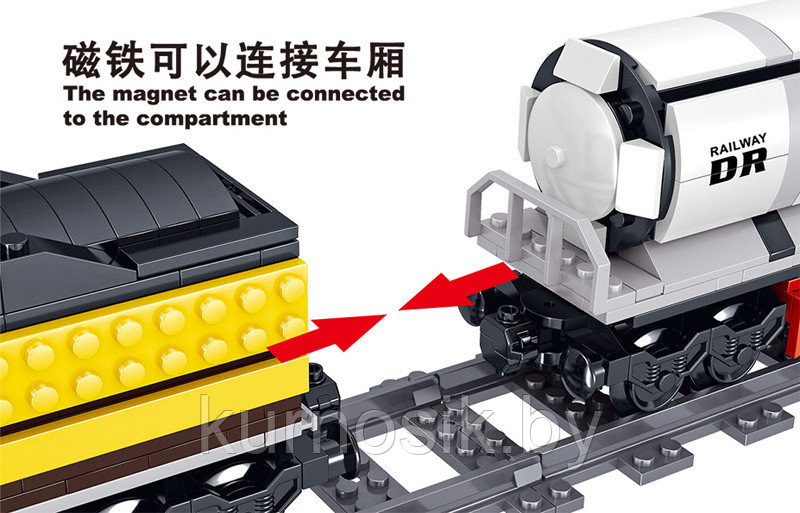 Конструктор JISI Поезд: "Электрический грузовой поезд" 1464 детали (арт.QL0313) - фото 4 - id-p125578415