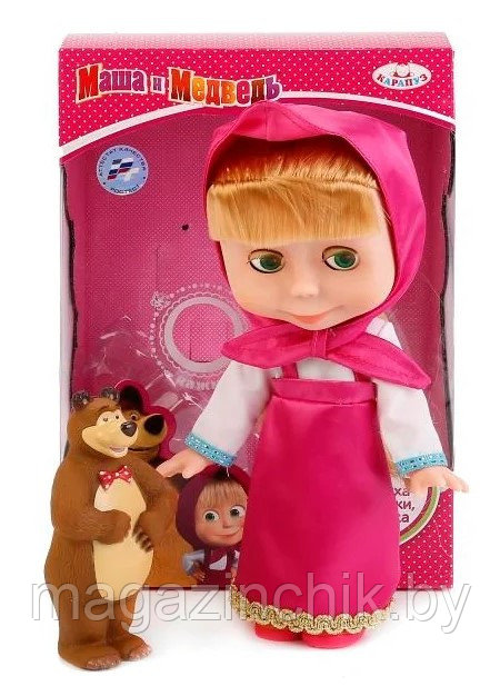 Интерактивная кукла Маша и Медведь, набор c мишкой, 25 см 83034S - фото 1 - id-p125589675
