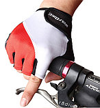 Велосипедные перчатки Wolfbike короткие красные, фото 2