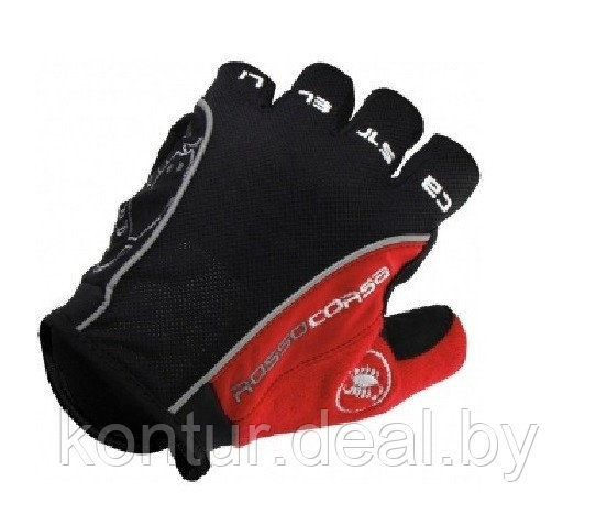 Велосипедные перчатки Castelli Rosso короткие красные - фото 1 - id-p8288735