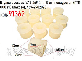 Втулка рессоры УАЗ 469 (к-т 12шт) полиуретан (ПТП ООО г.Балаково), 469-2902028