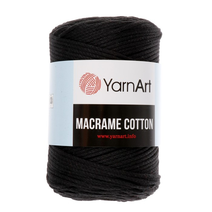 Хлопковый шнур Ярнарт Макраме Коттон (Yarnart Macrame Cotton) цвет 750 чёрный - фото 1 - id-p125624213