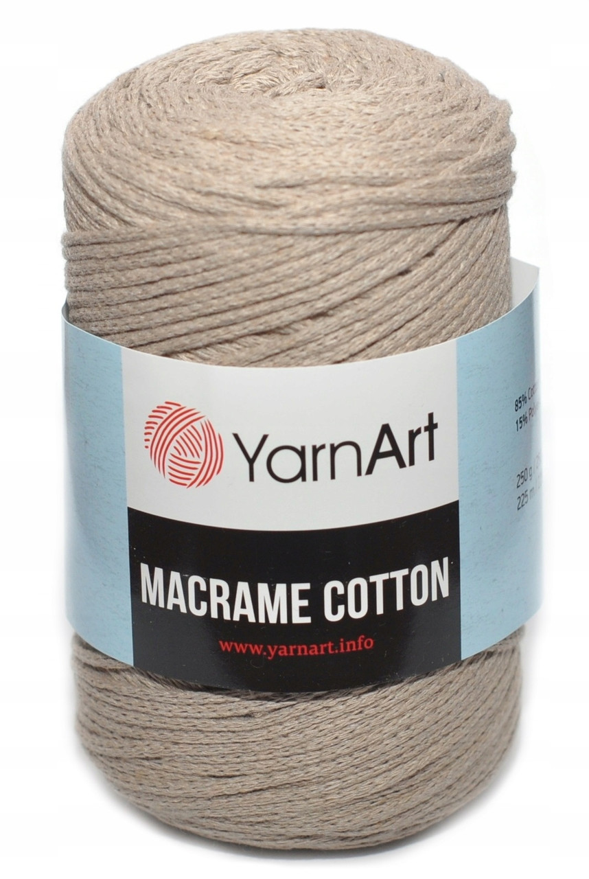 Хлопковый шнур Ярнарт Макраме Коттон (Yarnart Macrame Cotton) цвет 768 тёмный беж