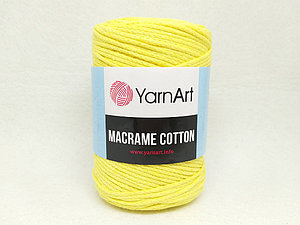 Хлопковый шнур Ярнарт Макраме Коттон (Yarnart Macrame Cotton) цвет 754 лимонный