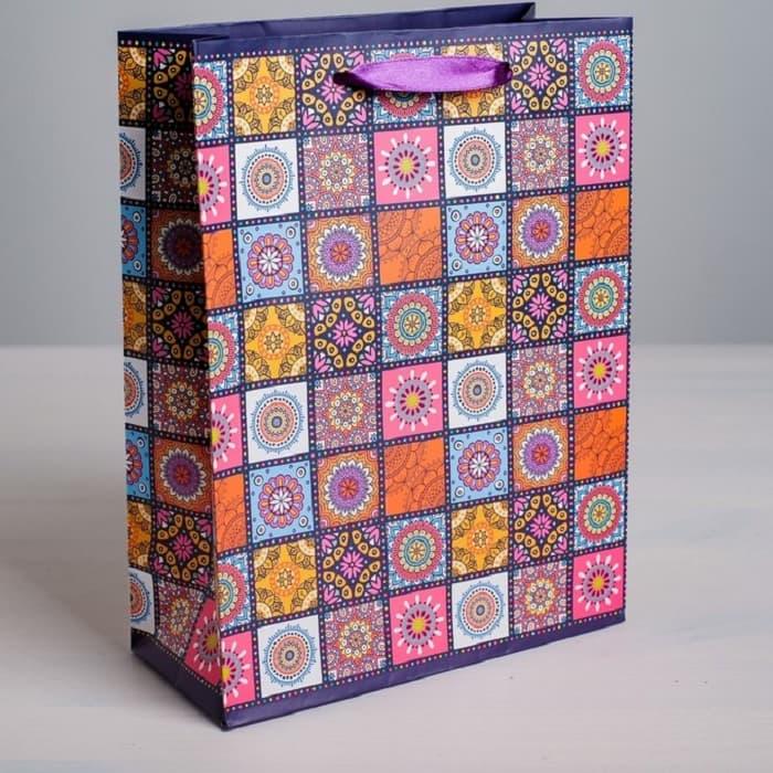 Подарочный пакет «Цветная мозаика» 31 × 40 × 9 см - фото 1 - id-p125643670