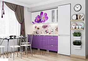 Кухонный гарнитур SV-мебель Фрукты (КРОКУСЫ МДФ) 1,8 Белый/Фиолетовый металлик
