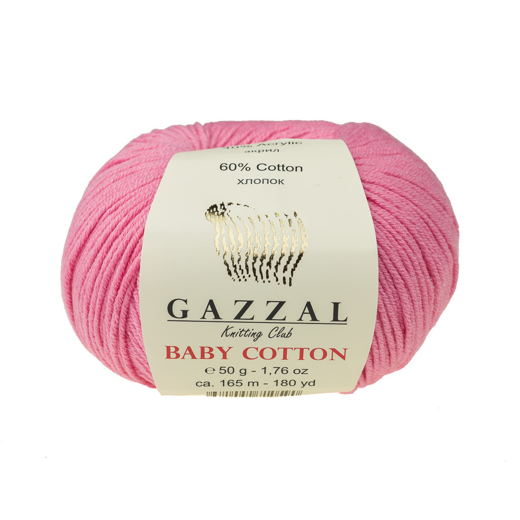 Пряжа Gazzal Baby Cotton цвет 3468 розовый