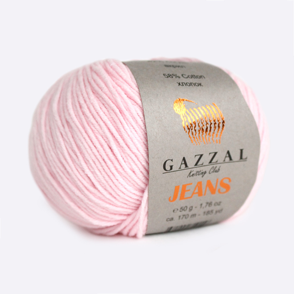 Пряжа Газзал Джинс (Gazzal Jeans) цвет 1116 нежно-розовый