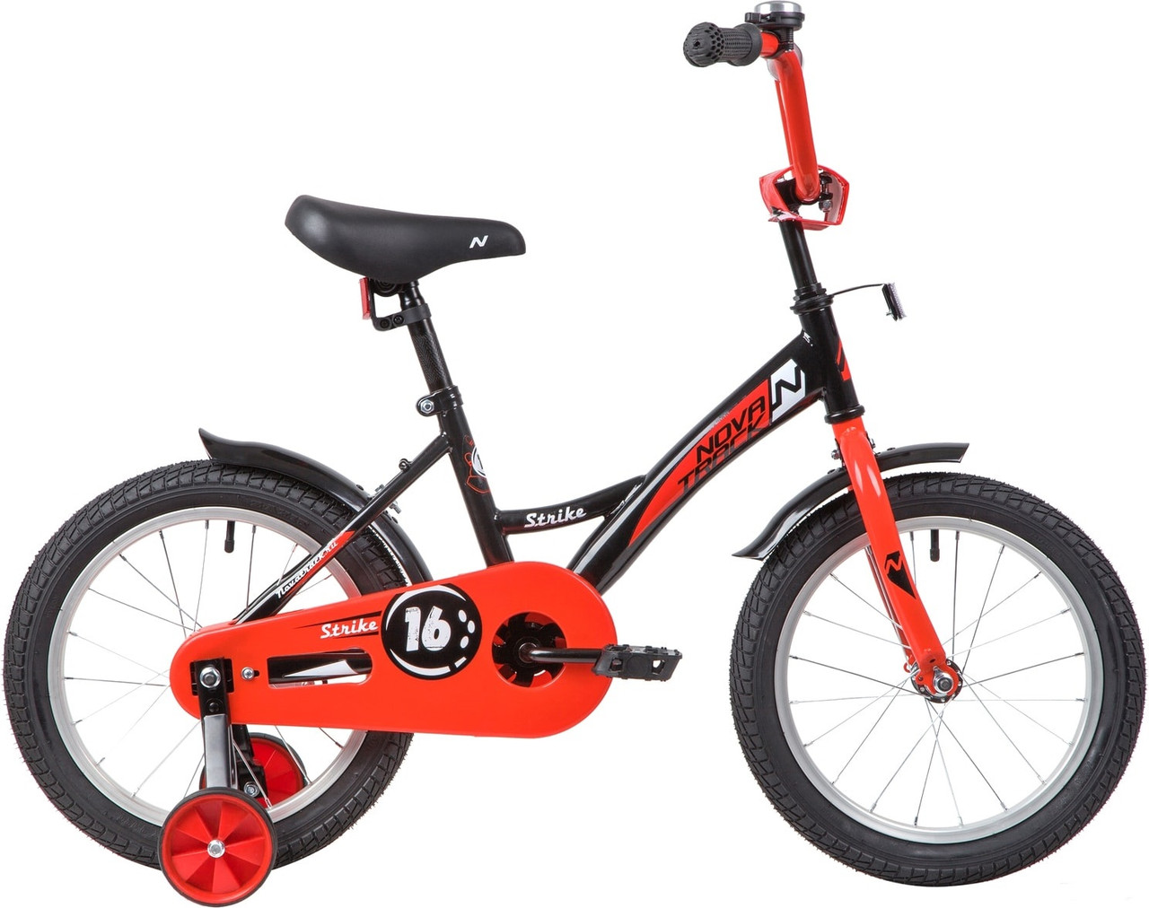 Велосипед детский Novatrack Strike 16" черный/красный
