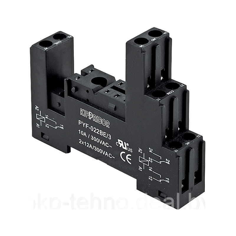 Монтажные колодки KIPPRIBOR PYF-022, PYF-122 для 2-контактных промежуточных реле - фото 3 - id-p125730434