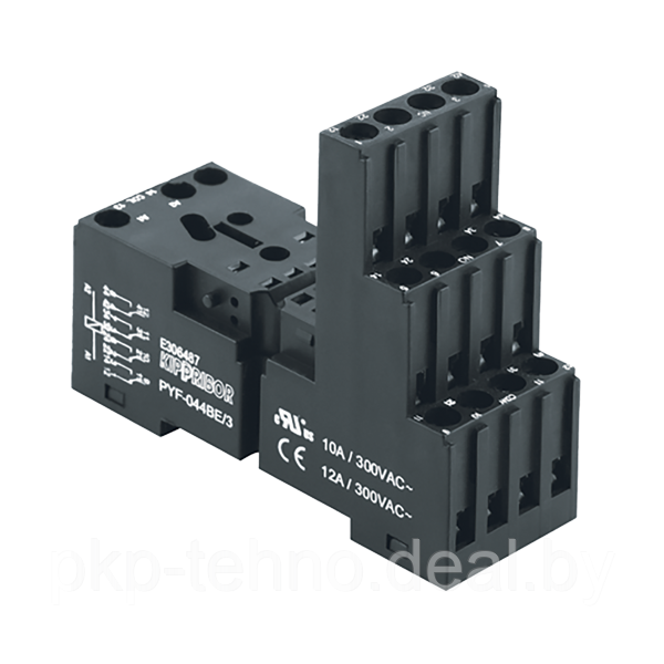 Монтажные колодки KIPPRIBOR PYF-044BE, PYF-144BE (для 4-контактных промежуточных реле серии RP) - фото 5 - id-p125731061