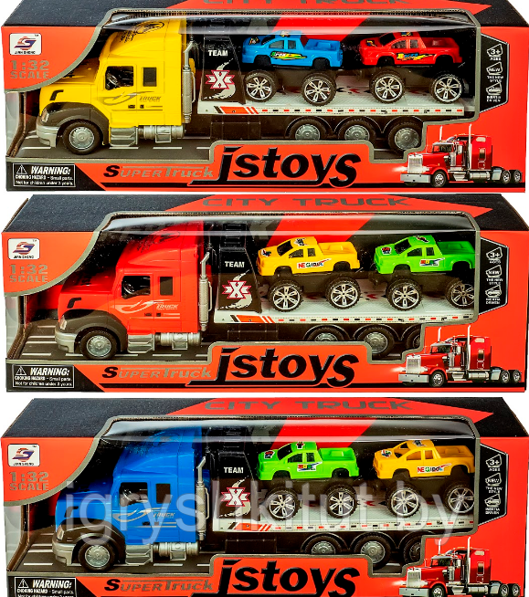Автовоз JSTOYS с 2 машинками, 3 вида, арт.JS898-7B - фото 2 - id-p125738367
