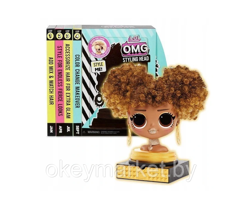 Игровой набор L.O.L. Surprise O.M.G. Styling Head Royal Bee манекен для причесок, фото 2