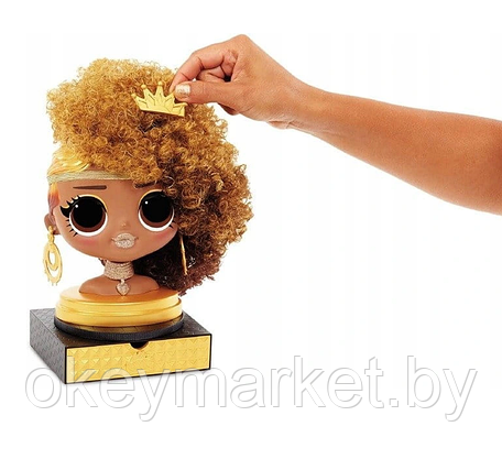 Игровой набор L.O.L. Surprise O.M.G. Styling Head Royal Bee манекен для причесок, фото 3