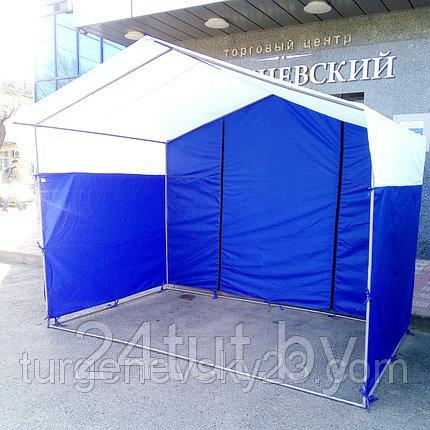 Палатка торговая, разборная Домик 3,0х1,9 бело синяя - фото 2 - id-p125773284