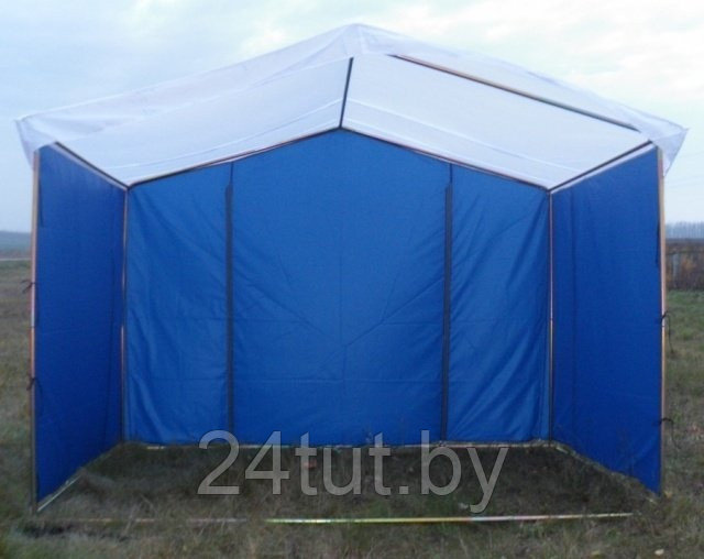 Палатка торговая, разборная Домик 3,0х1,9 бело синяя - фото 6 - id-p125773284