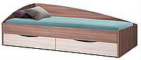 Кровать одинарная "Фея - 3" (асимметричная) (1900х800) (ясень шимо светлый / ясень шимо темный) Олмеко