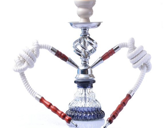 Кальян Hookah 30 см на две трубки белый