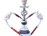 Кальян Hookah 30 см на две трубки белый