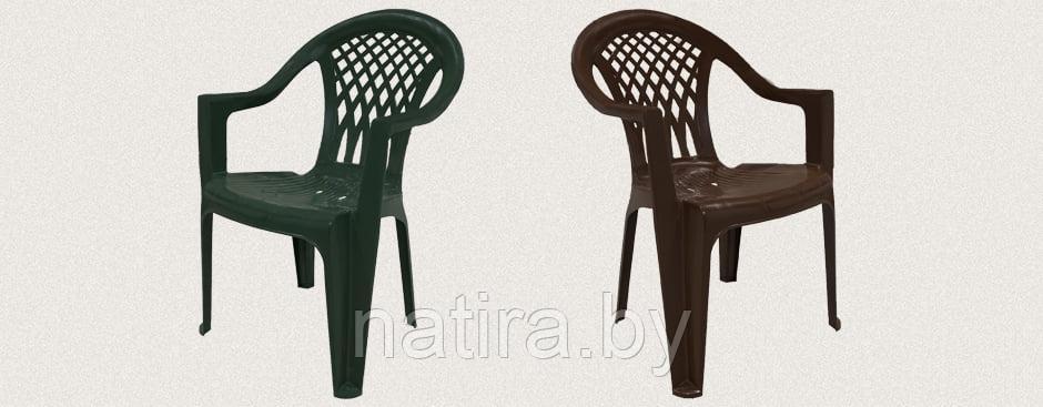 Кресло пластиковое, стул пластиковый, коричневый. - фото 2 - id-p125777304