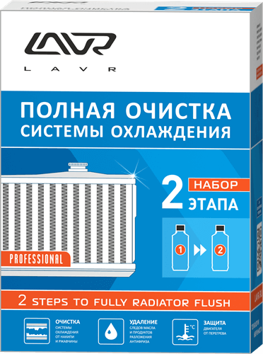 LN1106 LAVR Набор "Полная очистка системы охлаждения 1&2", 310 мл/310 мл