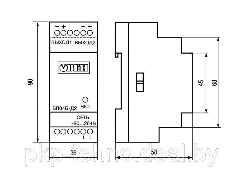 Блок питания для датчиков БП04Б-Д2-36 (36 В, 4 Вт). - фото 2 - id-p125797929