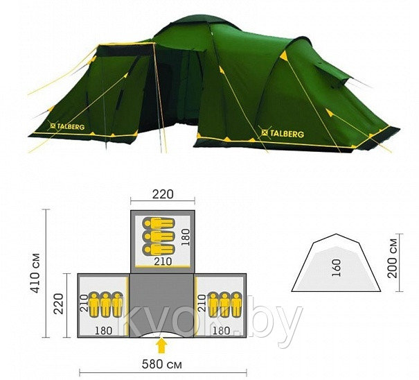 Палатка TALBERG Base 9 (9-ти местная) - фото 2 - id-p125802377