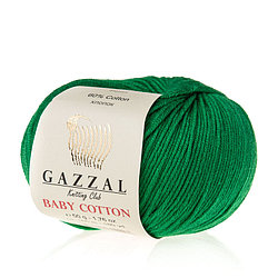 Пряжа Gazzal Baby Cotton цвет 3456 изумруд