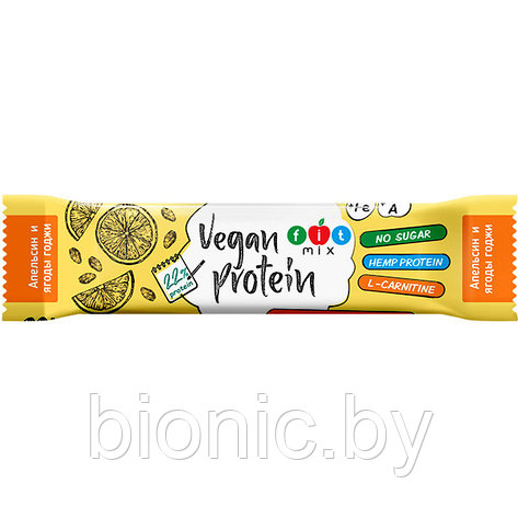 Протеиновый батончик «Vegan Protein» с апельсином и ягодами годжи,"Компас здоровья", 30г 1/20, фото 2