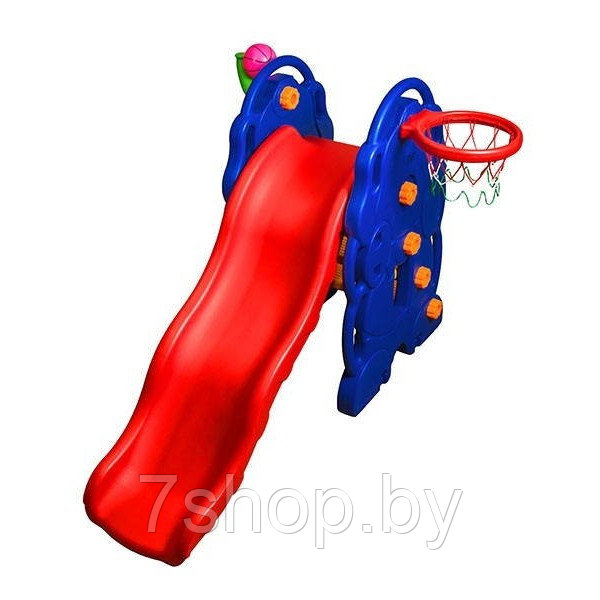Детская горка с баскетбольной корзиной RS M0262 (мяч в подарок) - фото 1 - id-p67228780