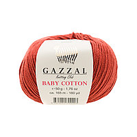 Пряжа Gazzal Baby Cotton цвет 3453 терракот