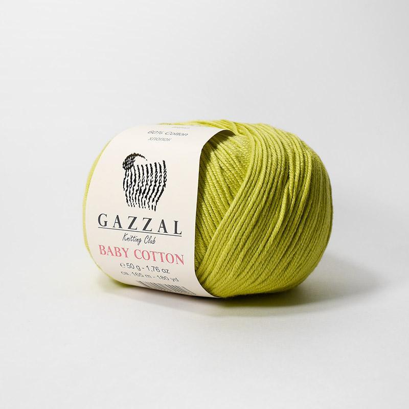 Пряжа Gazzal Baby Cotton цвет 3457 фисташка