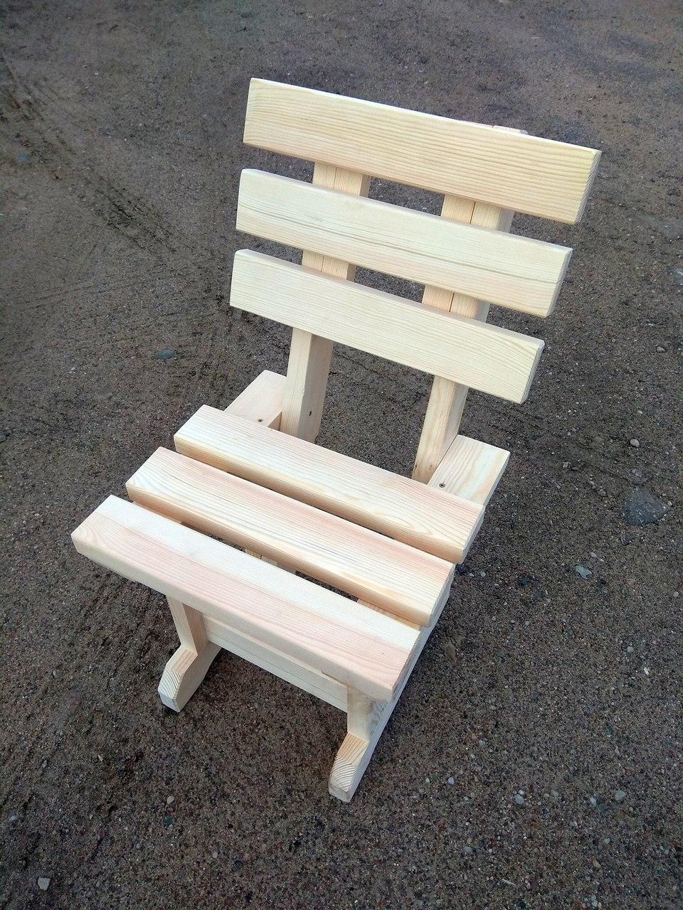 Деревянный стул со спинкой для дачи, бани, беседки - фото 4 - id-p125848869