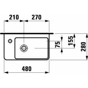 УМЫВАЛЬНИК МИНИ LAUFEN PRO 48X28 С ОТВ. СЛЕВА - фото 3 - id-p54681574