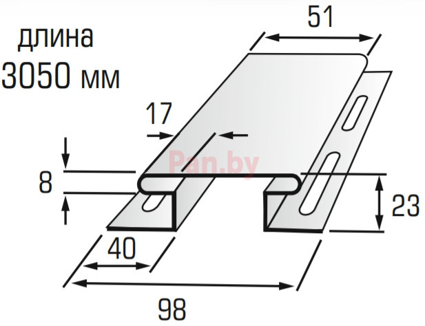 H профиль (соединительная планка) для сайдинга Альта-Профиль Светло-серый, 3,05м - фото 2 - id-p59856728