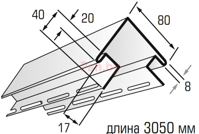 Угол наружный для сайдинга Альта-Профиль Персиковый, 3,05м - фото 2 - id-p61009334