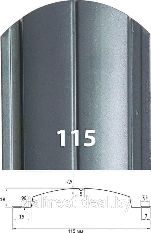 Штакетник металлический Рокс 114 мм, матовый. Фарго - фото 2 - id-p125900036