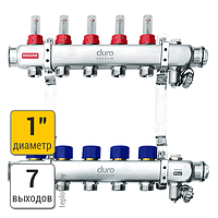 Распределительный коллектор Duro D/S-RN-OP из нерж.стали, 7 выходов