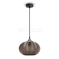 Светильник подвесной V-TAC, для ламп E27, диаметр 330мм, IP20, Чёрное стекло
