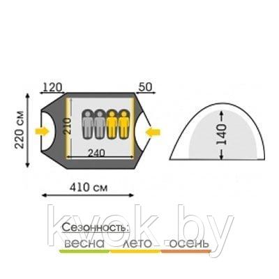 Палатка TALBERG Malm 4 (4-х местная) - фото 2 - id-p125920721
