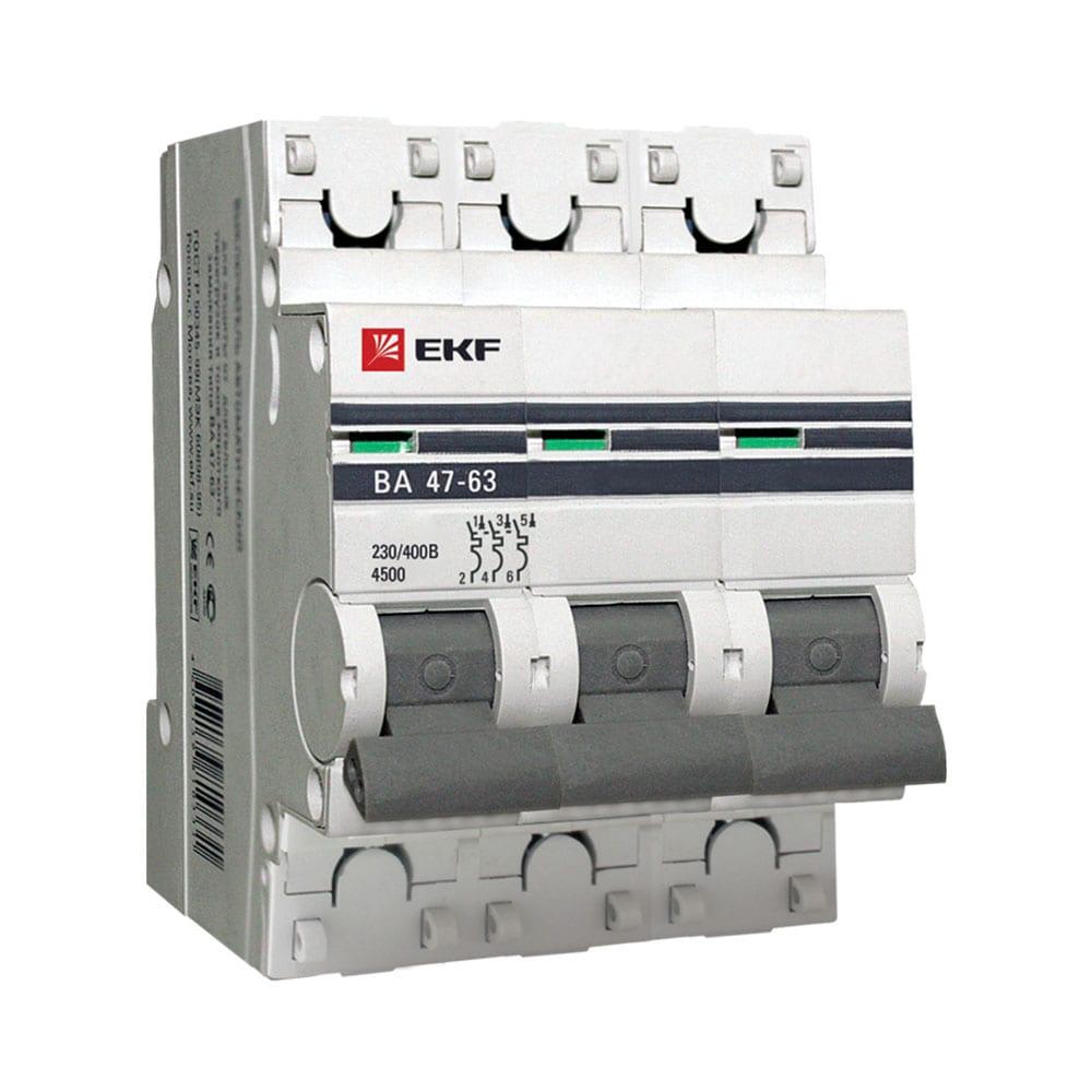 Автоматический выключатель ВА 47-63, 3Р 50А 
(C) 4,5кА EKF PROxima