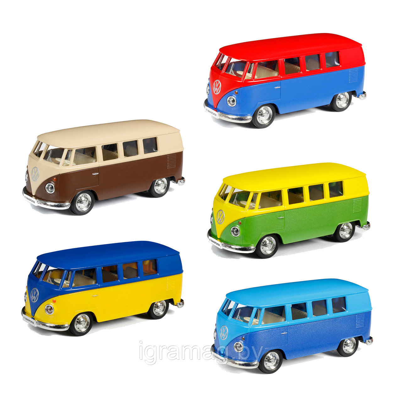 Машина металлическая Volkswagen Type 2 (T1) Transporter открываются двери,  инерция 1:32 Kinsmart (ID#126031577), цена: 10.43 руб., купить на Deal.by