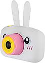 Детский фотоаппарат детская камера цифровая GSMIN Fun Camera Rabbit (Розовый, голубой, белый, желтый), фото 4